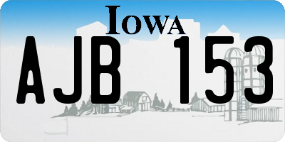 IA license plate AJB153