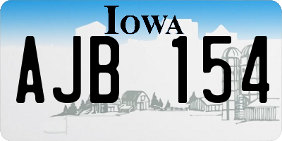 IA license plate AJB154