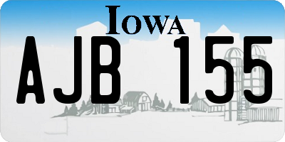 IA license plate AJB155