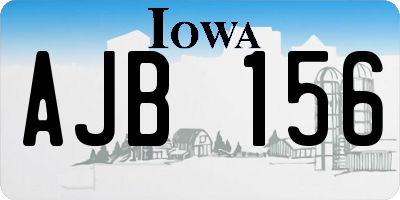 IA license plate AJB156