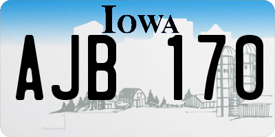 IA license plate AJB170