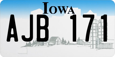 IA license plate AJB171
