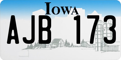 IA license plate AJB173