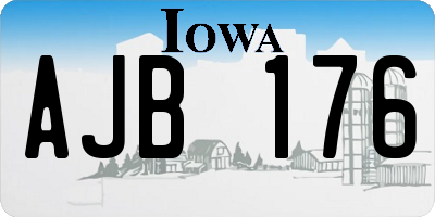 IA license plate AJB176