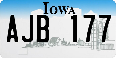 IA license plate AJB177