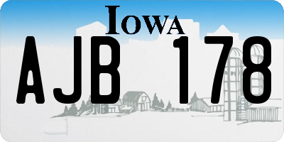 IA license plate AJB178