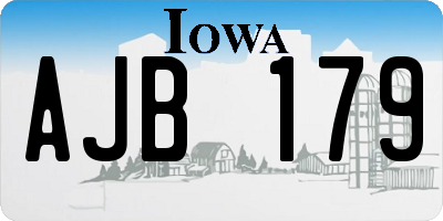 IA license plate AJB179