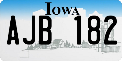 IA license plate AJB182