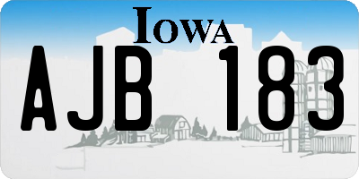 IA license plate AJB183