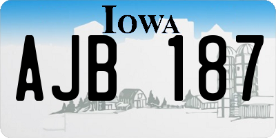 IA license plate AJB187