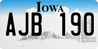 IA license plate AJB190
