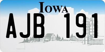 IA license plate AJB191