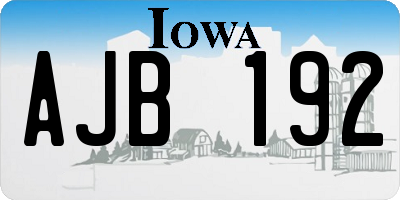 IA license plate AJB192