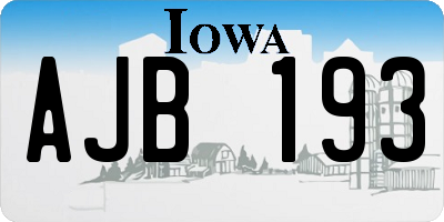 IA license plate AJB193