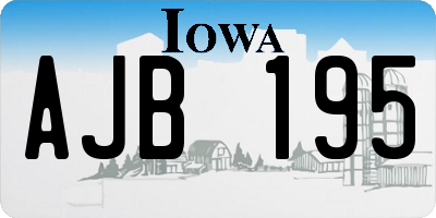 IA license plate AJB195