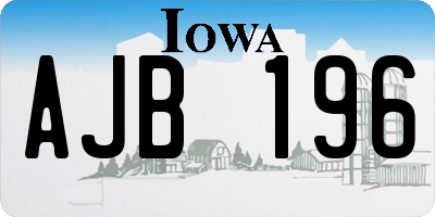 IA license plate AJB196