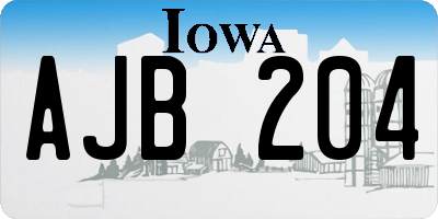 IA license plate AJB204