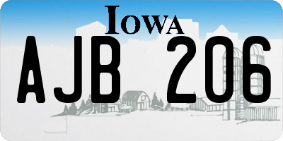 IA license plate AJB206