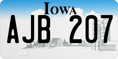 IA license plate AJB207