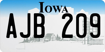 IA license plate AJB209