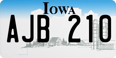 IA license plate AJB210