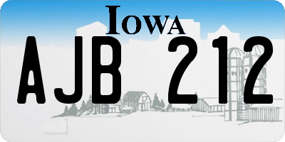 IA license plate AJB212