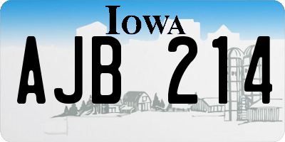 IA license plate AJB214