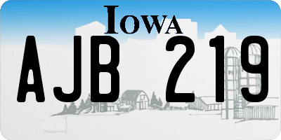 IA license plate AJB219