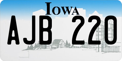 IA license plate AJB220