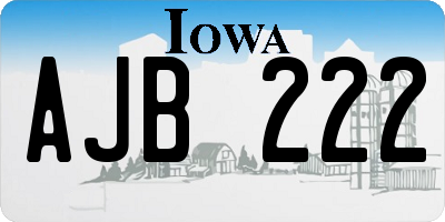 IA license plate AJB222