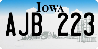 IA license plate AJB223