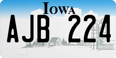 IA license plate AJB224
