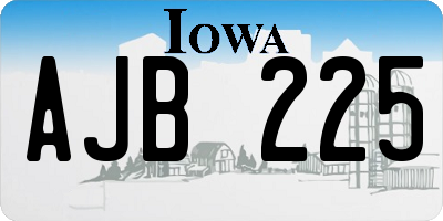 IA license plate AJB225