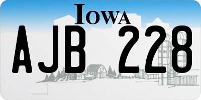 IA license plate AJB228