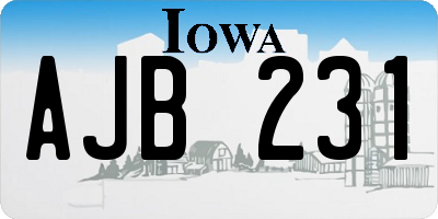 IA license plate AJB231