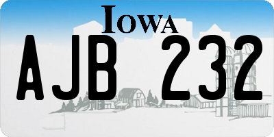 IA license plate AJB232
