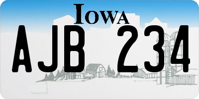 IA license plate AJB234