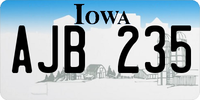 IA license plate AJB235