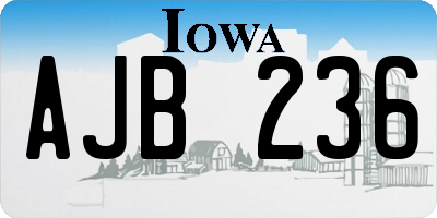IA license plate AJB236