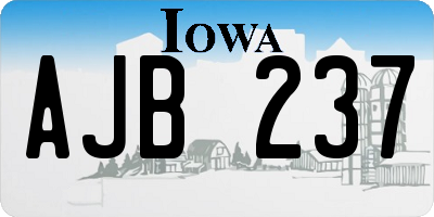 IA license plate AJB237