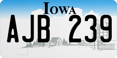 IA license plate AJB239