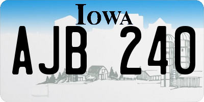 IA license plate AJB240