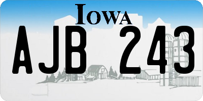 IA license plate AJB243