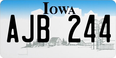 IA license plate AJB244