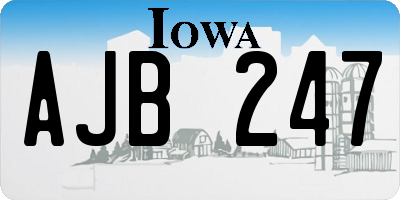 IA license plate AJB247