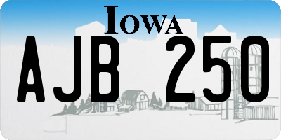 IA license plate AJB250