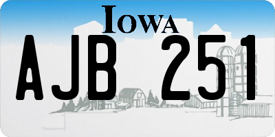 IA license plate AJB251