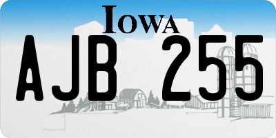 IA license plate AJB255