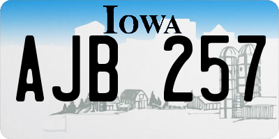 IA license plate AJB257