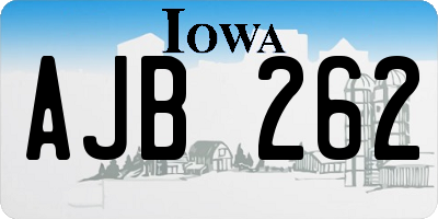 IA license plate AJB262